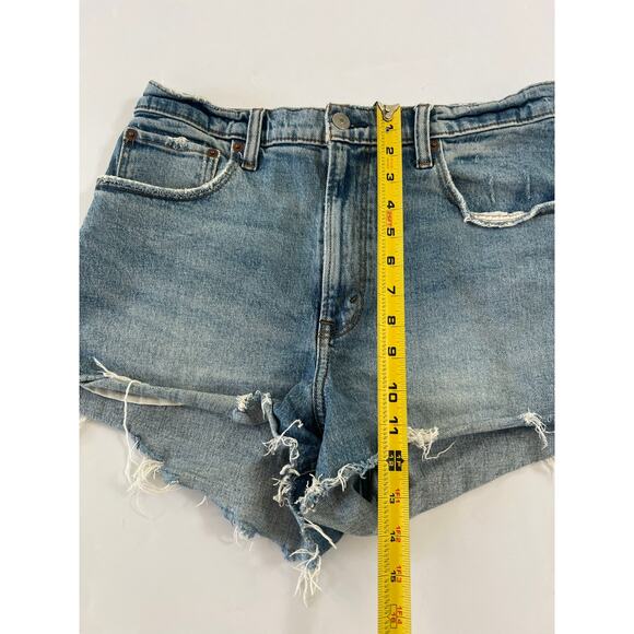 Abercrombie & Fitch High Rise Cutoff Blue Denim Shorts Womens Size 30 - Picture 4 of 13
